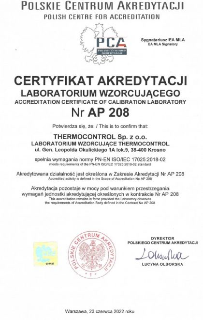 CertyfikatPCA